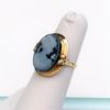 Picture of Vintage 14K Italian Gold & Carved Blue Agate Cameo Ring