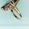 Picture of Vintage 14K Yellow Gold Filigree, Enamel, White Gold & Jet Freemason'S Ring