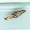 Picture of Victorian/Edwardian Era 14K Yellow Gold & Sapphire Filigree Brooch