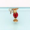 Picture of Vintage 14K Gold & Red Crystal Wine Ewer/Pitcher/Carafe Charm