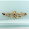 Picture of Stunning Victorian Era 10K Gold Bar Brooch With 3 Dangling Paste Stones (6Mm, 4Mm & 4Mm)