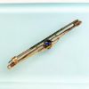 Picture of Victorian Era 9K Yellow Gold & Vivid Blue Paste Bar Brooch