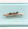 Picture of Victorian Era 10K Rose Gold, Ruby & Seed Pearl Bar Brooch With Flowers