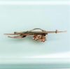 Picture of Victorian Era 10K Rose Gold, Ruby & Seed Pearl Bar Brooch With Flowers