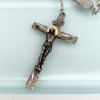 Picture of Antique Sterling Silver, Cut Rock Crystal & 14K Gold (Tested) Rosary By Hmh