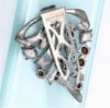 Picture of Signed Eisenberg Original #22 Dress Clip In Silver Tone Metal With Clear Rhinestones