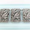 Picture of Mid Century Modernist Sterling Silver Flower Panel Bracelet By Danecraft