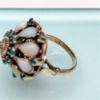 Picture of Stunning Vintage Emerald & White Opal In 14K Yellow Gold Harem Ring