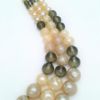 Picture of Signed De Mario Triple Strand Faux Pearl & Grey Bead Necklace