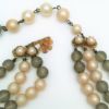 Picture of Signed De Mario Triple Strand Faux Pearl & Grey Bead Necklace