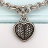 Picture of 1996 Barry Kieselstein Cord Sterling Silver Heart & Chain Link Pendant Necklace