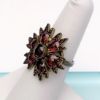 Picture of Antique Gilt Sterling Silver & Bohemian Garnet Flower/Star Ring