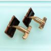 Picture of 1960'S Swank Leather & Gold Filled Tie Bar & Cufflink Set