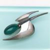 Picture of 1940'S Nefrom (Niels Erik From) Danish Modernist Sterling Silver & Chrysoprase Brooch