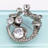 Picture of 1942-45 Eisenberg Brooch & Clip-On Earring Set In Clear Rhinestones