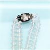 Picture of Art Deco Era Double Strand Clear Faceted Czech Glass Necklace With Sterling Silver Clasp