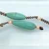 Picture of Rare 1920'S Woven Steel Bead, Turquoise, & Pearl Lariat Necklace