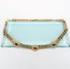 Picture of Vintage Christian Dior Gripoix Faux Sapphire, Emerald & Ruby Cabochon Necklace With Rhinestone Accents