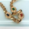 Picture of Vintage Christian Dior Gripoix Faux Sapphire, Emerald & Ruby Cabochon Necklace With Rhinestone Accents