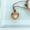 Picture of Victorian Era Gold Filled Etruscan Revival Bypass/Wedding Bracelet With Heart Charm On Safety Chain