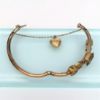 Picture of Victorian Era Gold Filled Etruscan Revival Bypass/Wedding Bracelet With Heart Charm On Safety Chain