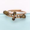 Picture of Victorian Era Rose & Yellow Gold Filled Etruscan Revival Bypass/Wedding Bracelet With Garnets