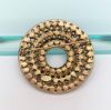 Picture of Vintage Weiss Gold Tone Circle Brooch With Topaz Rhinestones