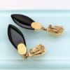 Picture of Vintage Givenchy Gold-Tone & Faux Onyx Clip-On Drop Earrings