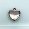 Picture of Vintage Walter Lampl Sterling Silver & Hand Painted Mint Green Guilloche Enameled Puffy Heart Charm