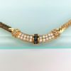 Picture of Vintage Christian Dior Gold Plated Necklace With Clear & London Blue Topaz Rhinestones