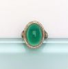 Picture of Art Deco Era 14K White Gold Filigree & Chrysoprase Ring