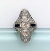 Picture of Art Deco Era Platinum Filigree, Diamond & Sapphire Ring