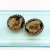 Picture of Weiss Large Faceted Glass Clip-On Earrings In Topaz