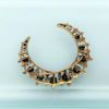 Picture of Antique Victorian/Edwardian Era 10K Gold & Turquoise Cabochon Crescent Moon Brooch/Pendant