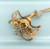 Picture of Rare Art Nouveau 14K Gold, Sapphire, Diamond, Moonstone & Freshwater Pearl Bird Shaped Necklace