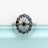 Picture of Art Deco Era 14K White Gold & Shades Of Blue Sapphire Halo Ring