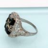 Picture of Art Deco Era 10K White Gold Filigree, Black Onyx & Enamel Order Of The Eastern Star Ring