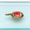 Picture of Vintage 14K Gold & Reverse Carved & Painted Essex Crystal Canadian Flag Charm/Pendant