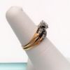 Picture of 1950'S 14K Yellow & White Gold & Diamond Engagement Ring & Wedding Band Set