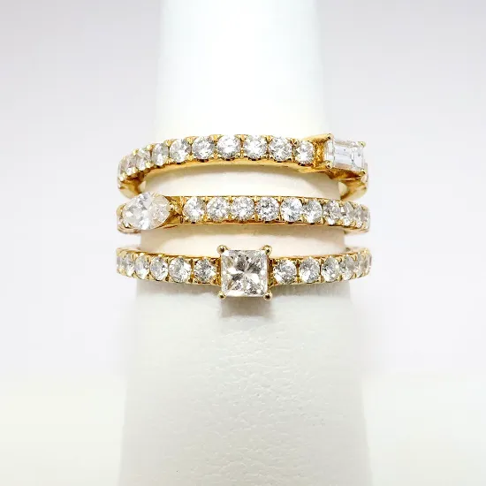 Picture of 18K Yellow Gold Diamond Multi Strand Fashion Ring