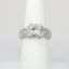 Picture of 14k White Gold, Square Brilliant Cut & Diamond Cluster Accented Engagement Ring