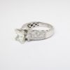 Picture of 14k White Gold, Square Brilliant Cut & Diamond Cluster Accented Engagement Ring