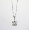 Picture of 14K White Gold Round Solitaire 0.75 CT Diamond Pendant Necklace 