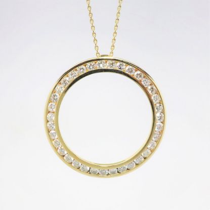 Picture of 14K Yellow Gold 1.70 CT Diamond Circle Pendant