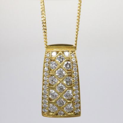 Picture of 18K Yellow Gold 1.50 CT Diamond Cluster Pendant