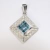 Picture of 14K White Gold 1.00 CT Diamond & Blue Diamond Pendant 