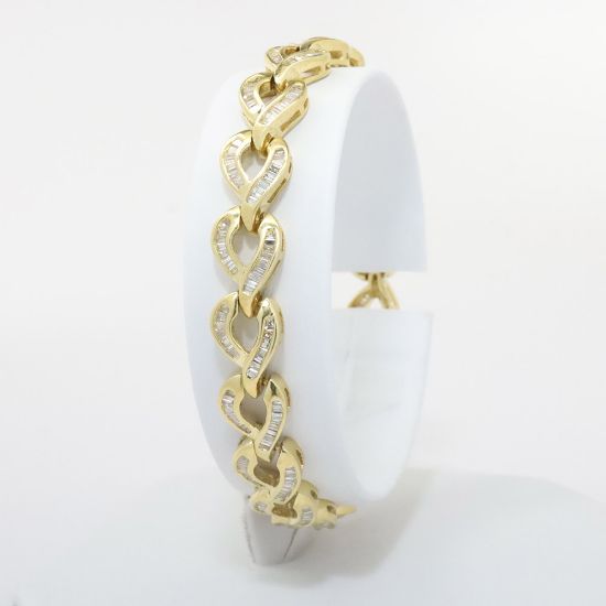 Picture of 14K Yellow Gold 3.50 CT Baguette Cut Diamond Bracelet 