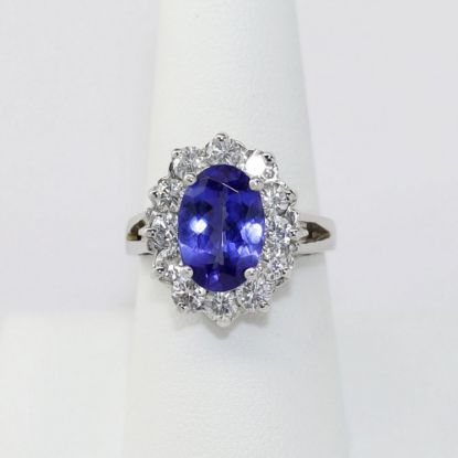 Picture of 14K White Gold Tanzanite & Diamond Ring