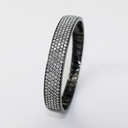 Picture of 14K Black Gold Pave Diamond Bangle Bracelet