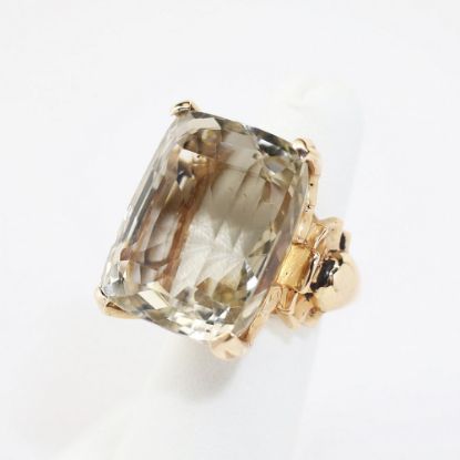 Picture of 14K Rose Gold 48.65 CT Rectangle Cushion Cut Smoky Quartz Ring